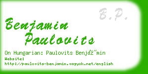 benjamin paulovits business card